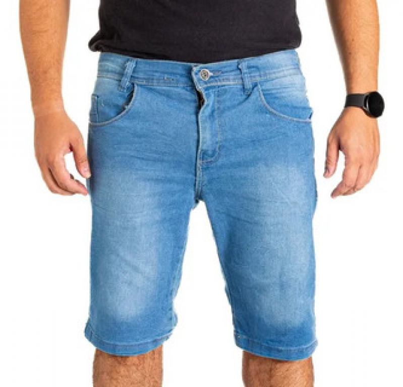 Bermuda Jeans Masculina Preta Valores ILHOTA - Bermuda Jeans Preta Masculina