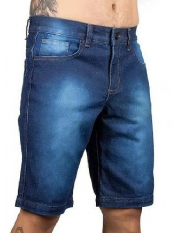 Bermuda Jeans Masculina Tradicional Valores Scia - Bermuda Jeans Preto