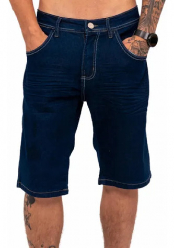 Bermuda Jeans Tradicional Masculina Seropédica - Bermuda Jeans Preto