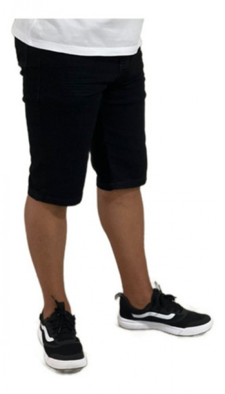 Bermuda Masculina Jeans Valores Palmeira - Bermuda Jeans Preta