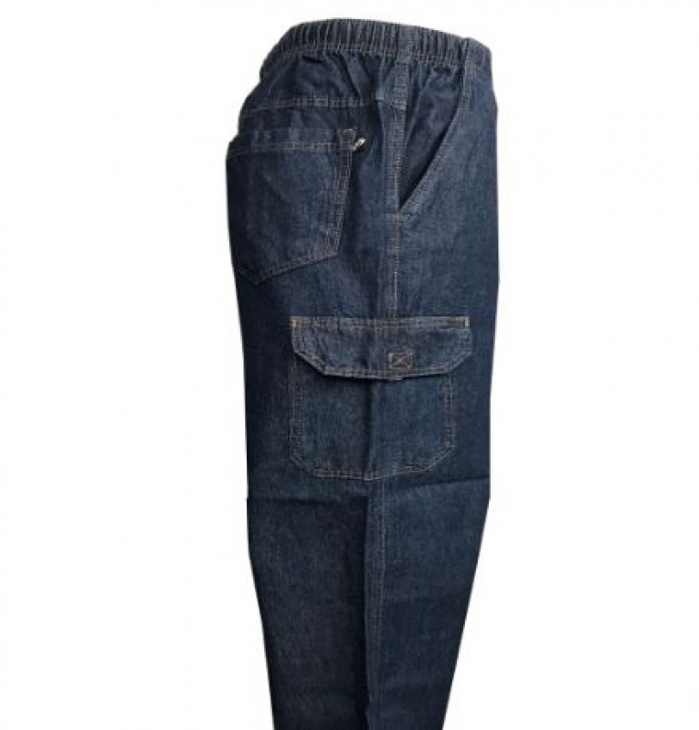 Calça com Elástico na Cintura Jeans Valores Florestal - Calça Jeans com Elástico Sul