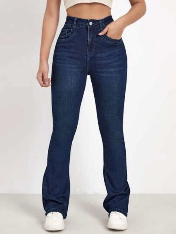 Calça de Lycra Feminina Diamantino - Calça Jeans com Lycra Feminina Cintura Alta