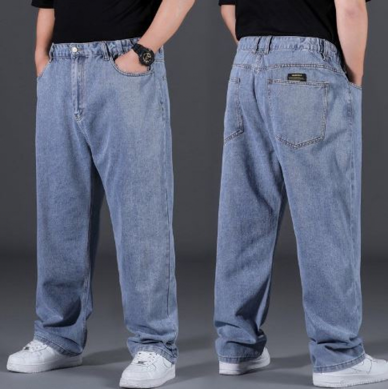 Calça Jeans com Elástico na Cintura RANCHO QUEIMADO - Calça Jeans Masculina com Elástico