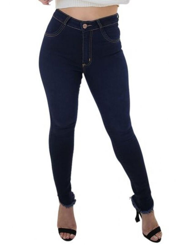 Calça Jeans com Lycra Feminina Cintura Alta Taguatinga Norte - Calça Jeans Lycra Feminina