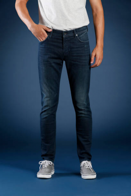 Calça Jeans de Lycra Masculina Vicente Pires - Calça Jeans de Lycra Masculina