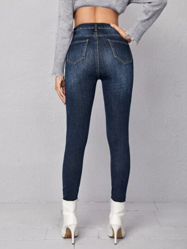 Calça Jeans Escura Feminina Atacado Franco da Rocha - Calça Jeans Feminina Cintura Alta