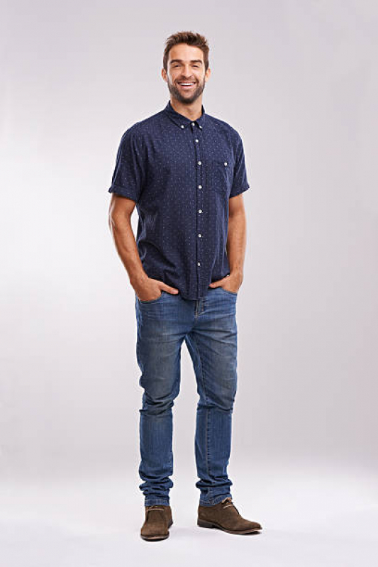 Calça Jeans Masculina Azul Escuro Vitória - Calça Jeans para Empresa Masculina