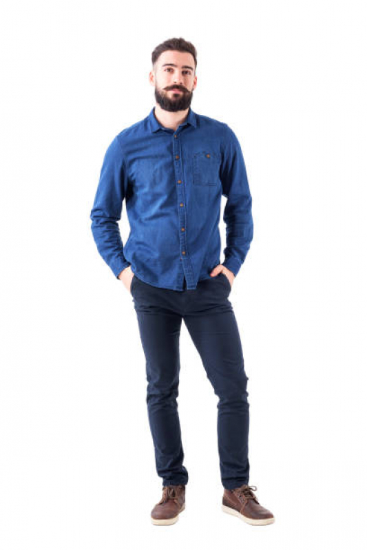 Calça Jeans Masculina Tradicional para Empresas Concordia - Calça Jeans Masculina Azul Escuro