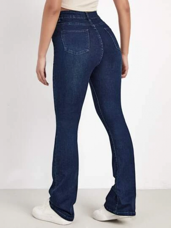 Calça Jeans Profissional Feminina Cristalina - Calça Preta Feminina Cintura Alta
