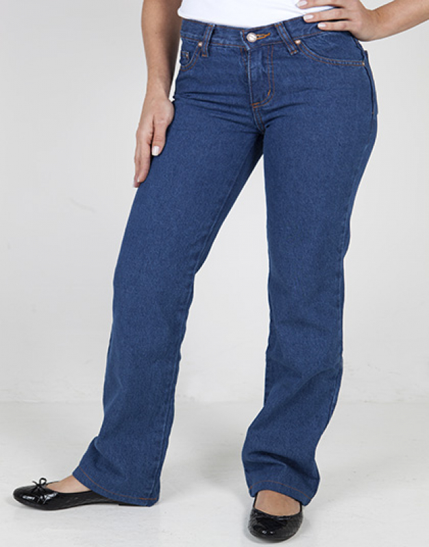 Calça Jeans Tradicional Feminina Lago Sul - Calça Jeans Escura Feminina