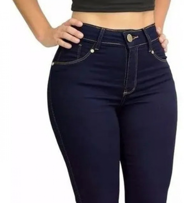 Fabricante de Calça Jeans Azul Escuro Tradicional Sapiranga - Fabricante de Calça Jeans Feminina Tradicional Cintura Alta