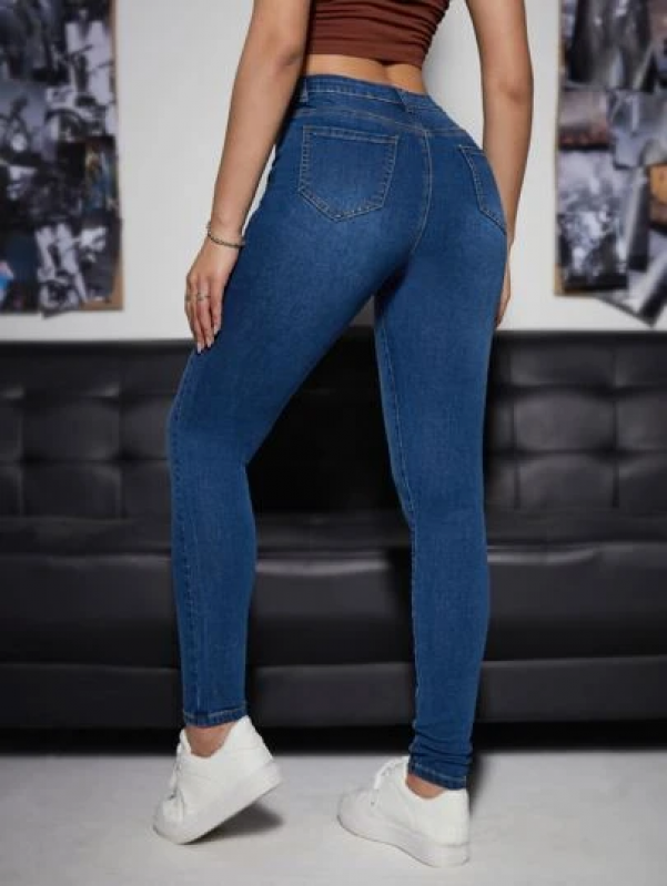 Onde Comprar Calça Jeans Lycra Feminina Cintura Alta PAULO LOPES - Calça Jeans com Lycra Feminina Cintura Alta
