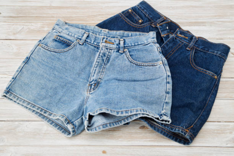 Short Jeans com Lycra SCS - Short Jeans Cintura Alta