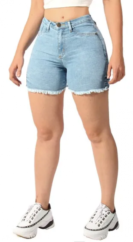 Short Jeans Escuro Masculino Valor TIJUCAS - Short Jeans Feminino Cintura Alta