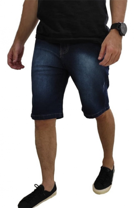Short Jeans Preto Masculino Guará - Short Jeans Cintura Alta