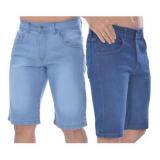 bermudas jeans masculina preta Funilândia