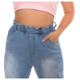 calça jeans com elástico na perna feminina valores Apiacás