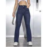 calça jeans feminina cintura alta com lycra preço RANCHO QUEIMADO