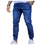 calça jeans masculina com elástico na cintura Sia