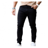 calça jeans masculina preta lycra Aparecida De Goiania