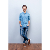 calça masculina jeans lycra para empresa COQUEIROS
