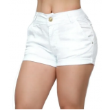 short jeans feminino branco Por do Sol